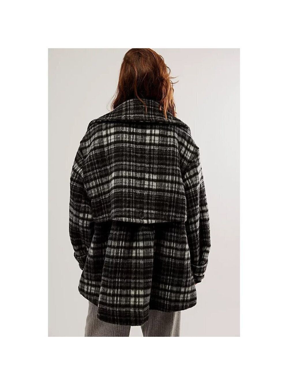 FREE PEOPLE Highlands Wool Peacoat / Salt & Pepper - Picture 2 of 8